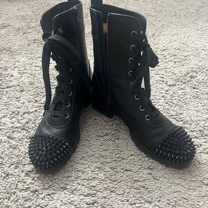 Louboutin Studded Combat Boots